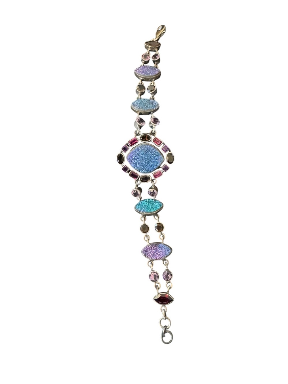 Nicky Butler Iridescent Blue Teal Lavender Druzy Bracelet